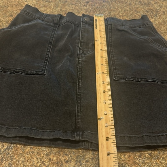 AnnieWear Cargo Denim Mini Skirt Washed Black Stretch High Rise Womens Size L - Picture 13 of 13